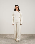 Cashmere blend cable knit sweater