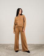 Maglia girocollo in misto cashmere