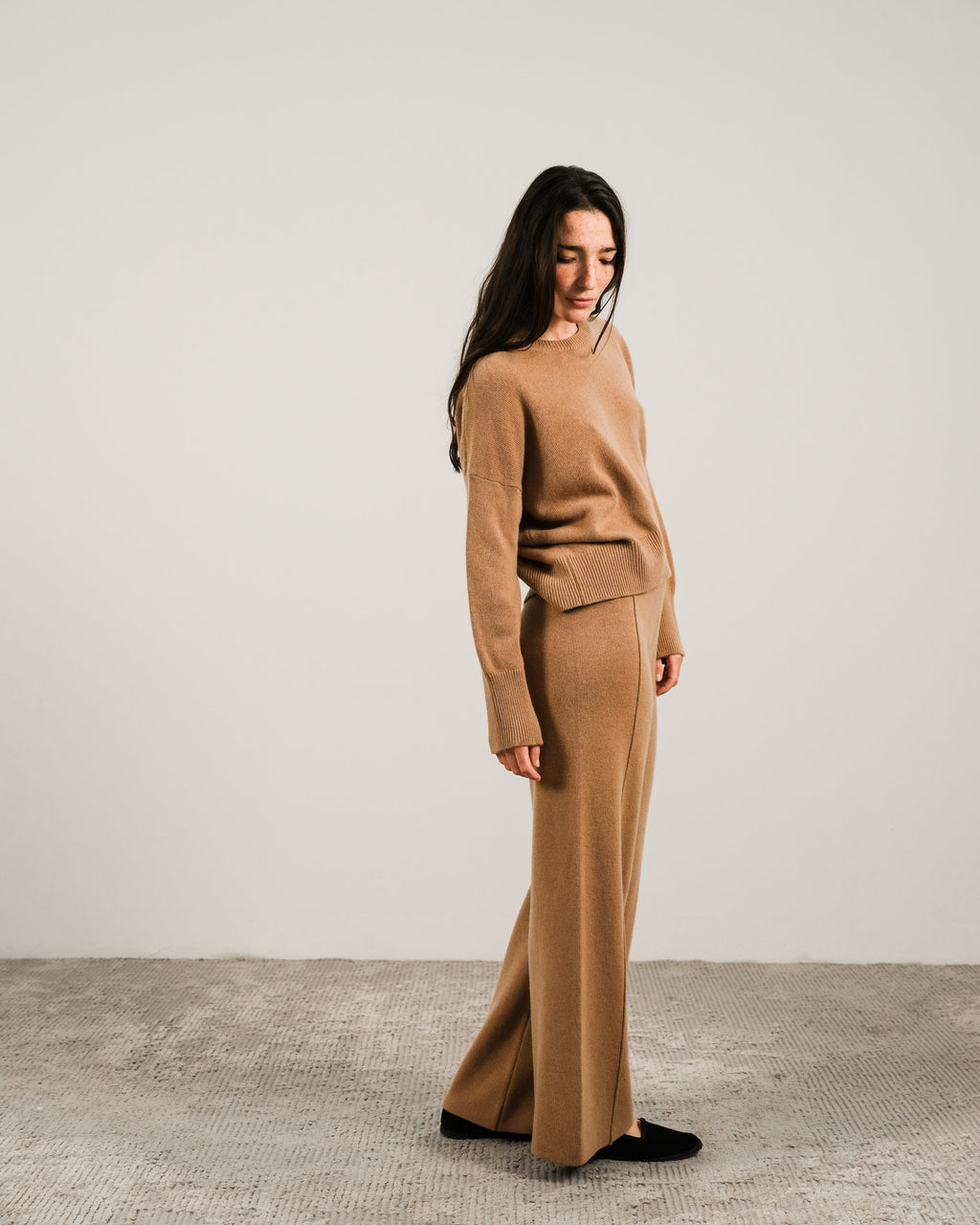Maglia girocollo in misto cashmere
