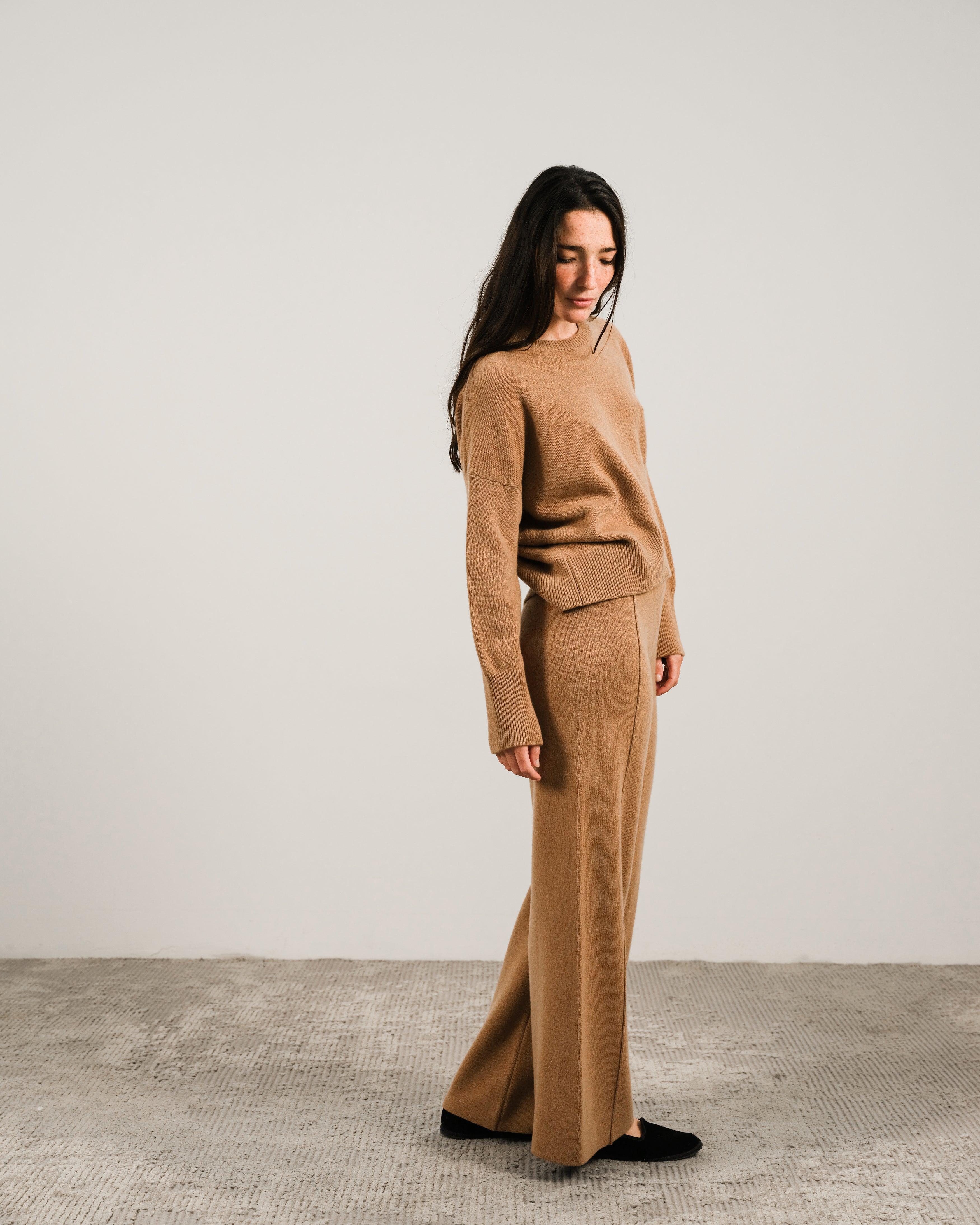 Maglia girocollo in misto cashmere