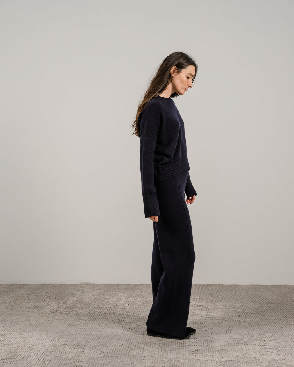 Maglia girocollo in misto cashmere