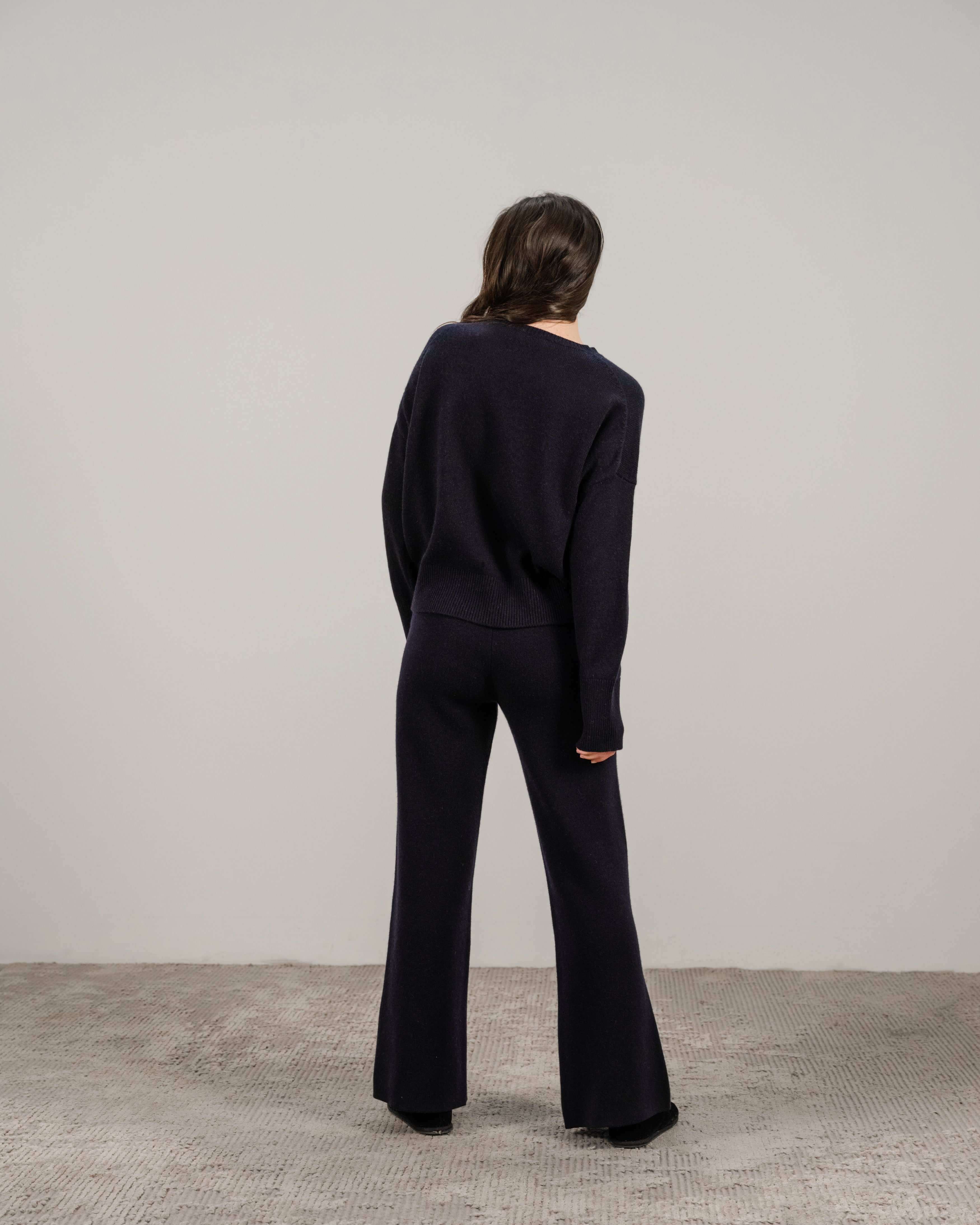 Maglia girocollo in misto cashmere