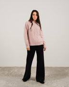 Cashmere blend cable knit sweater