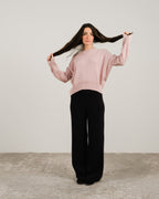 Maglia girocollo in misto cashmere