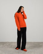 Cashmere blend cable knit sweater