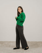 Maglia girocollo in misto cashmere