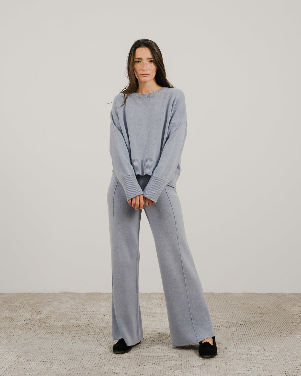 Maglia girocollo in misto cashmere