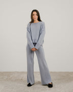 Maglia girocollo in misto cashmere