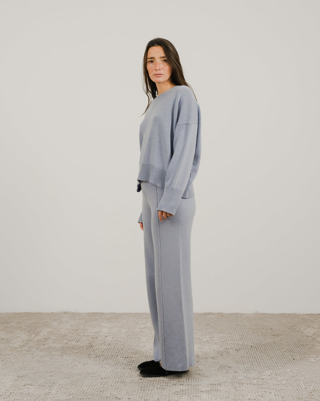 Maglia girocollo in misto cashmere