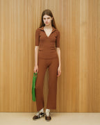 Fine pleated cotton trousers (3D-knit)