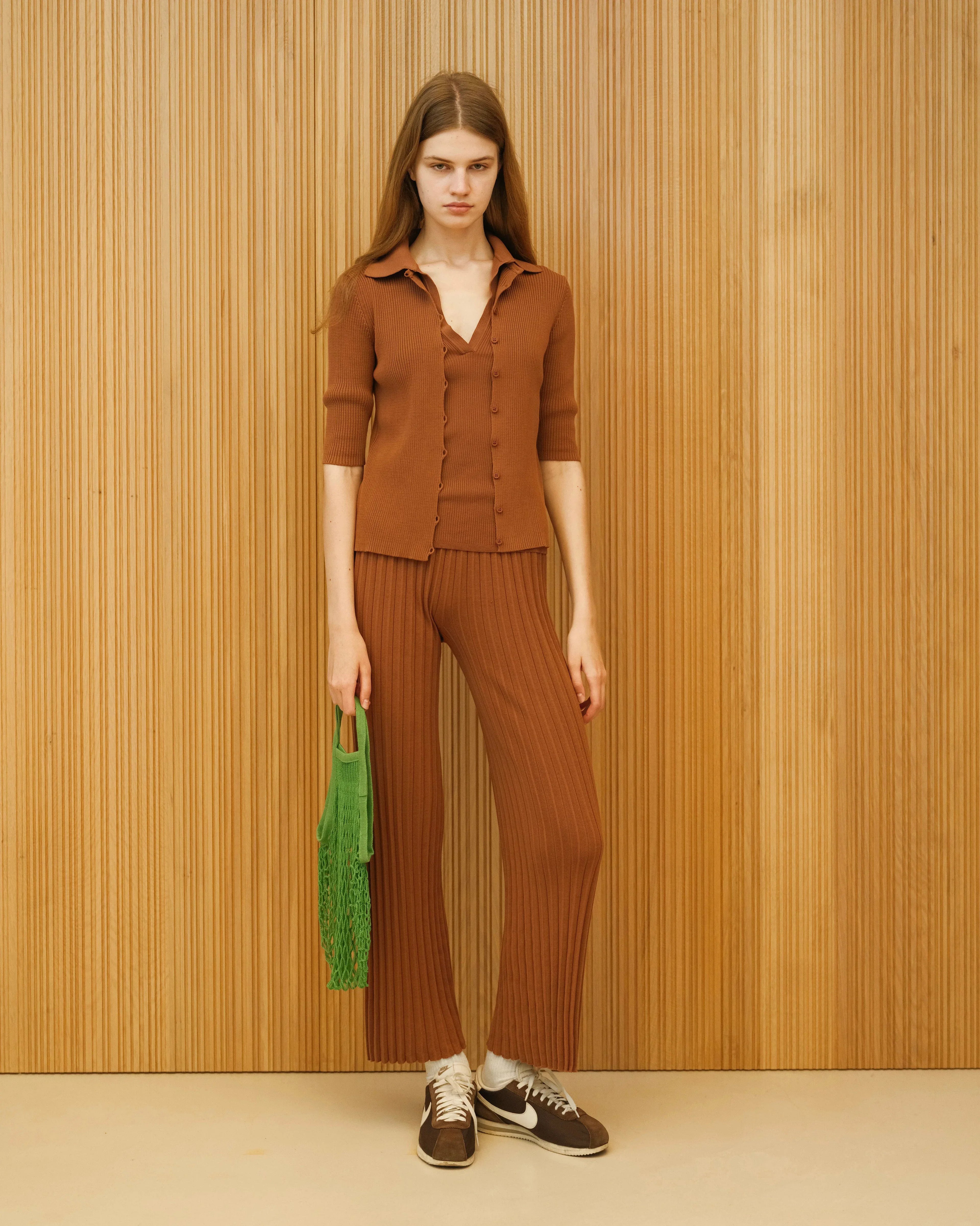 Cardigan Fine Cotton Ribbed - Nibe Clothing