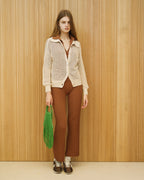 Pantaloni in cotone plissettato fine (3D-knit)