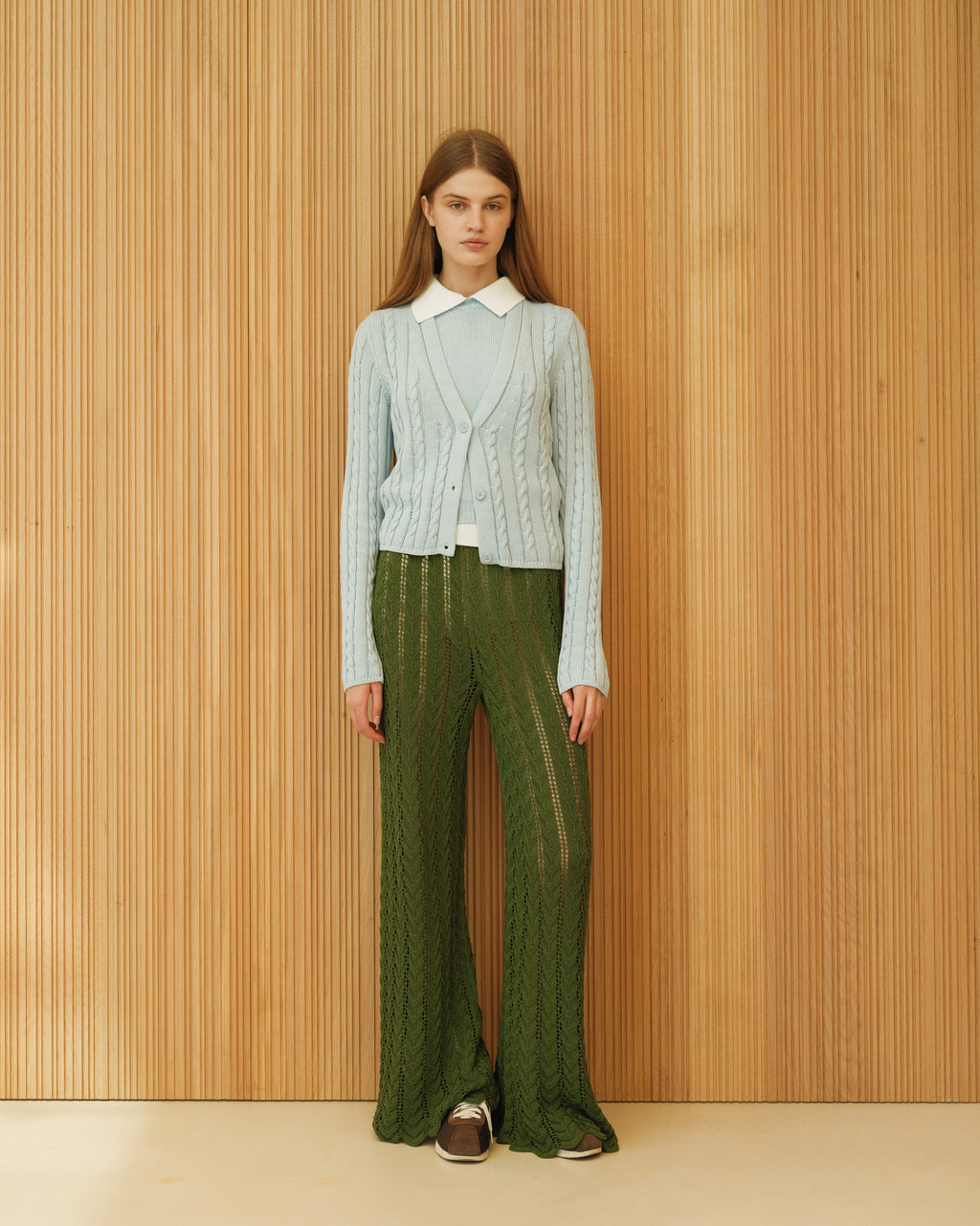 Top all’uncinetto a zig zag in cotone fine