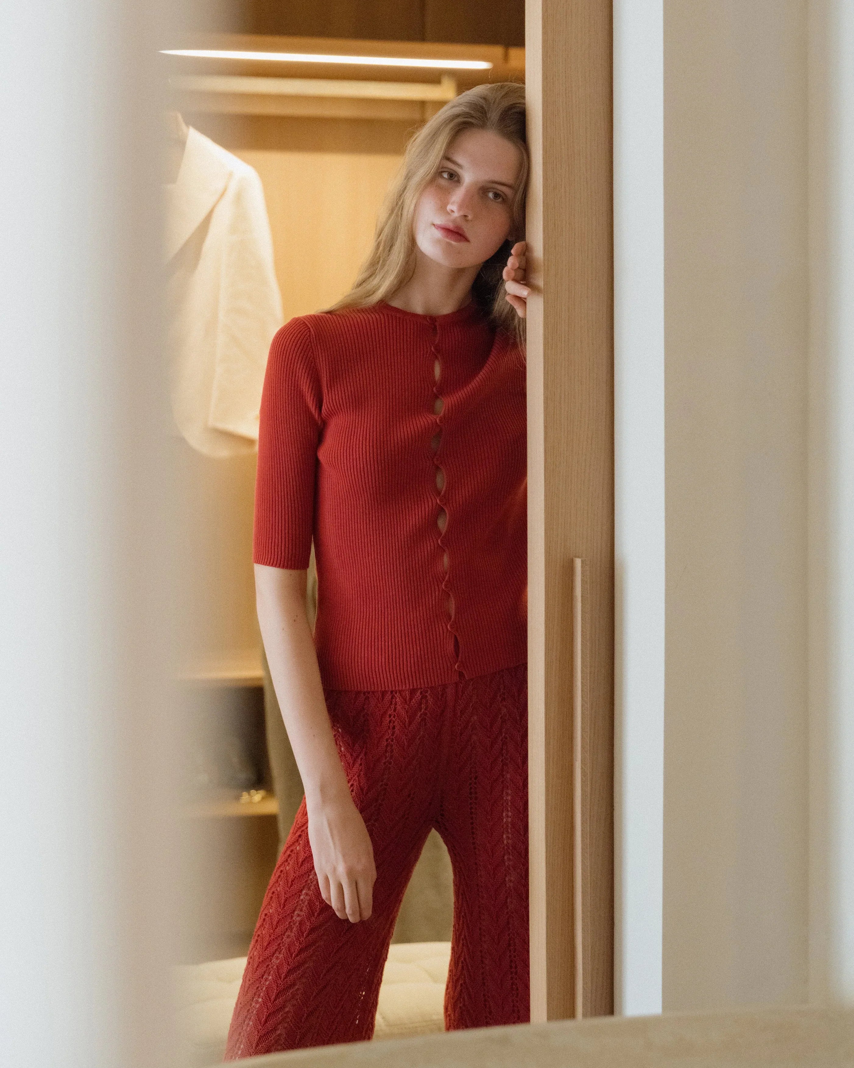 Cardigan Fine Cotton Ribbed - Nibe Clothing