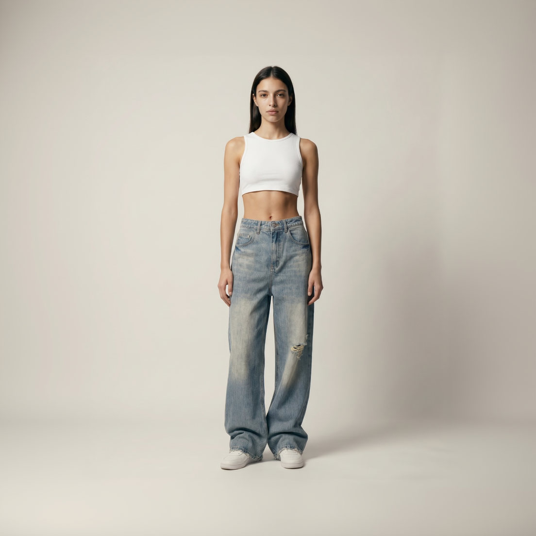 Distressed Denim Jeans