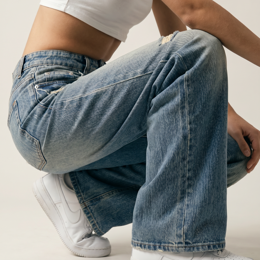 Distressed Denim Jeans