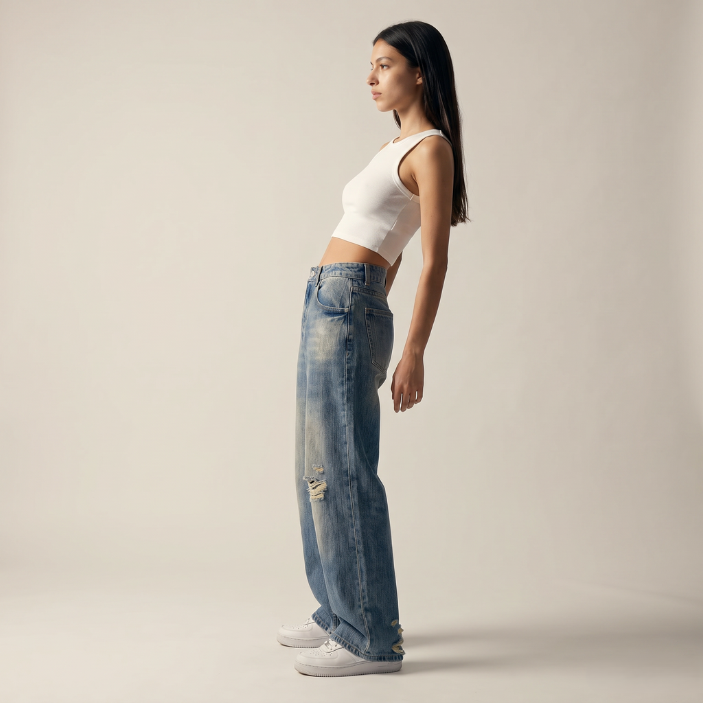 Distressed Denim Jeans