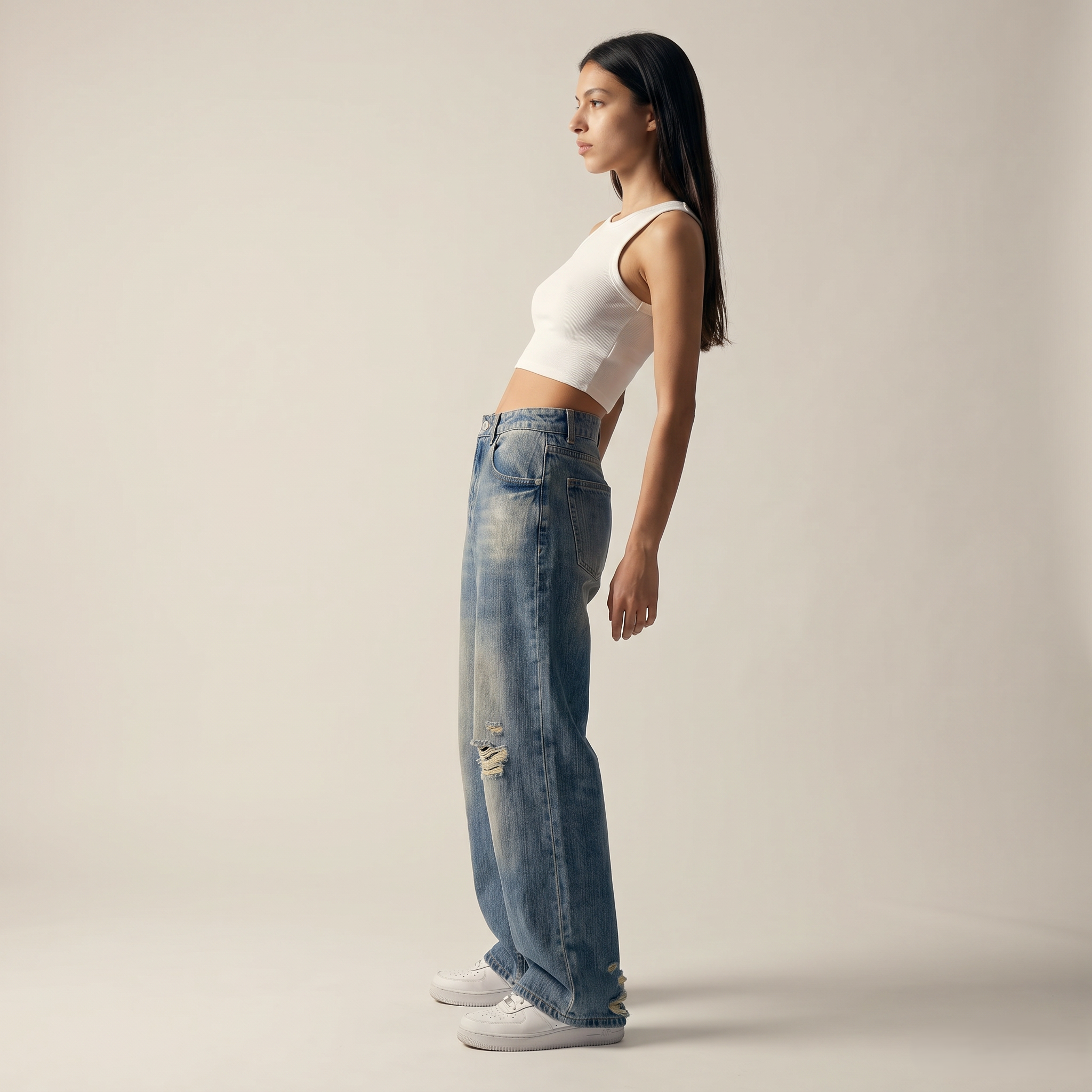 Distressed Denim Jeans