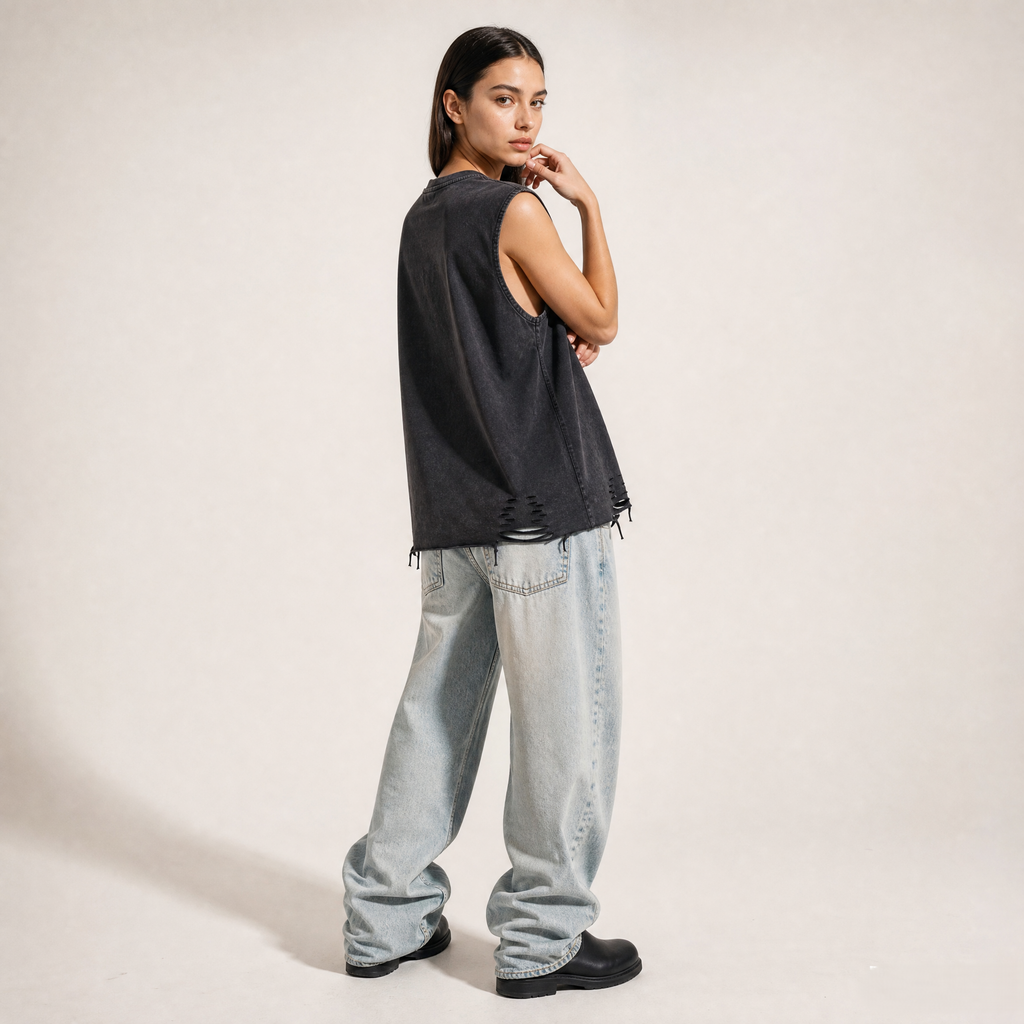 Raw-Hem Tank Top