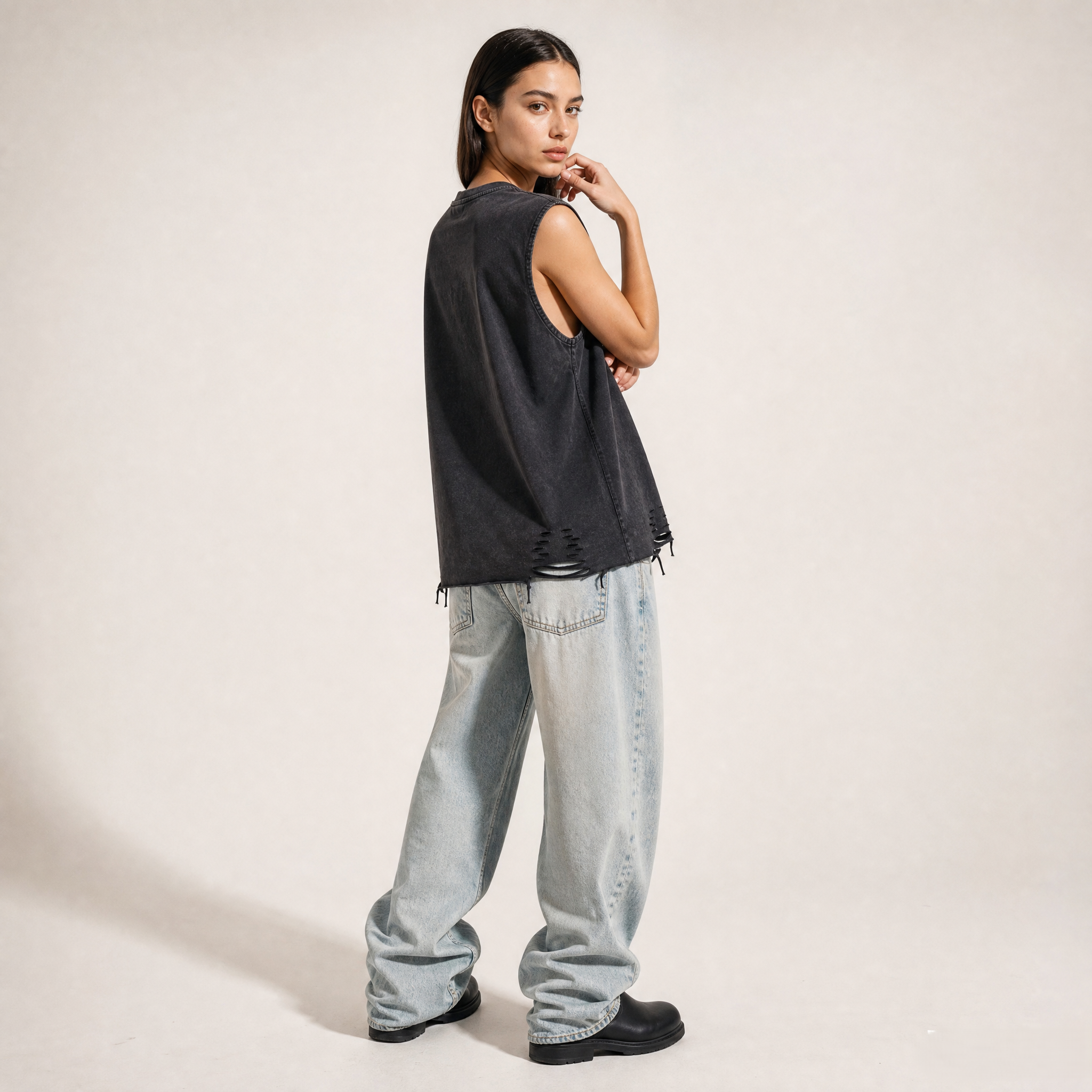Raw-Hem Tank Top